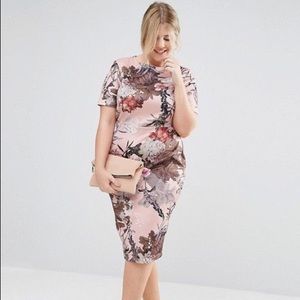 ASOS Curve Light Pink Floral Dress